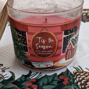 TIS THE SEASON 3-WICK SCENTED 14.5 OZ Jar CANDLE Half Burned Bath Body Works